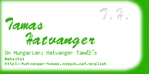 tamas hatvanger business card
